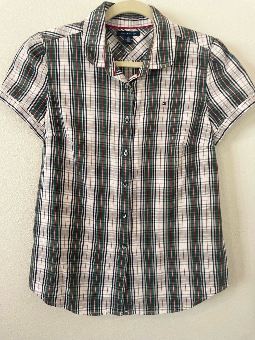 Tommy Hilfiger Cotton  Plaid Button-Down Shirt Sz Medium